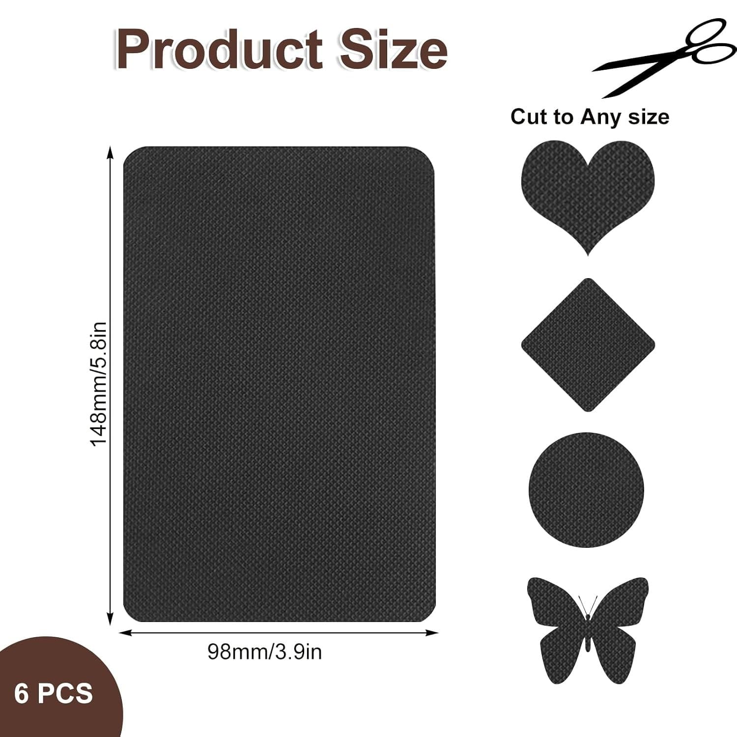 6Pcs Cuttable Rubber Grip Tape Non Slip Adhesive Pads Anti Slip Grip Sheets Blac view 2