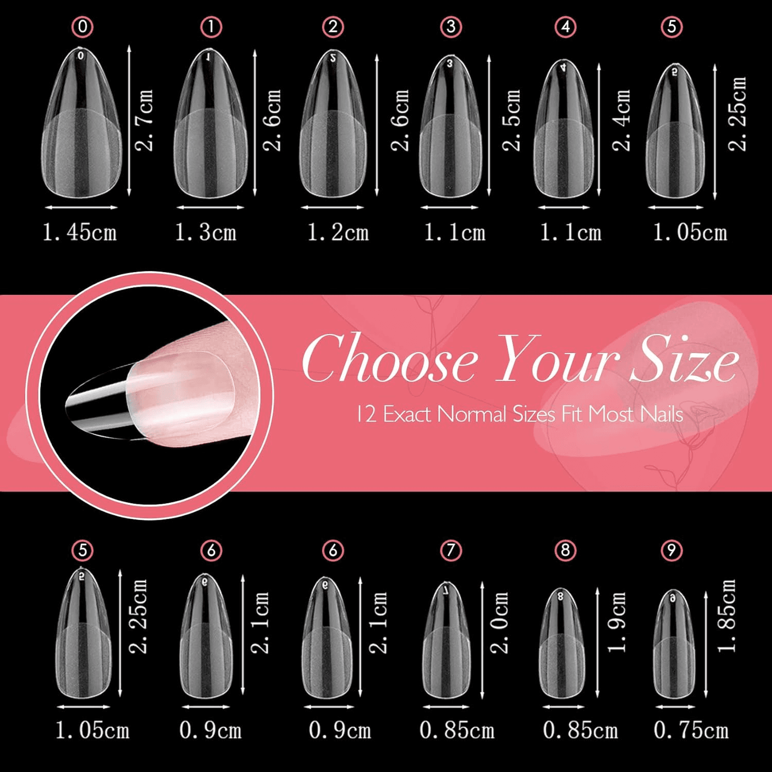 Almond Nail Tips - 420PCS Clear Nail Tips|  Soft Gel Full Cover Nail Tip for Soa view 2