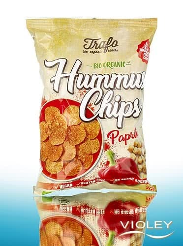 Trafo Organic Hummus Chips Paprika 75g-6 Pack