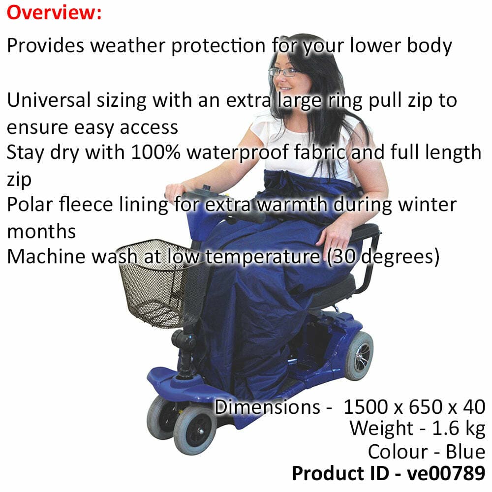 Fleece Lined Lower Body Scooter Cosy - Waterproof Fabric - Machine Washable view 2
