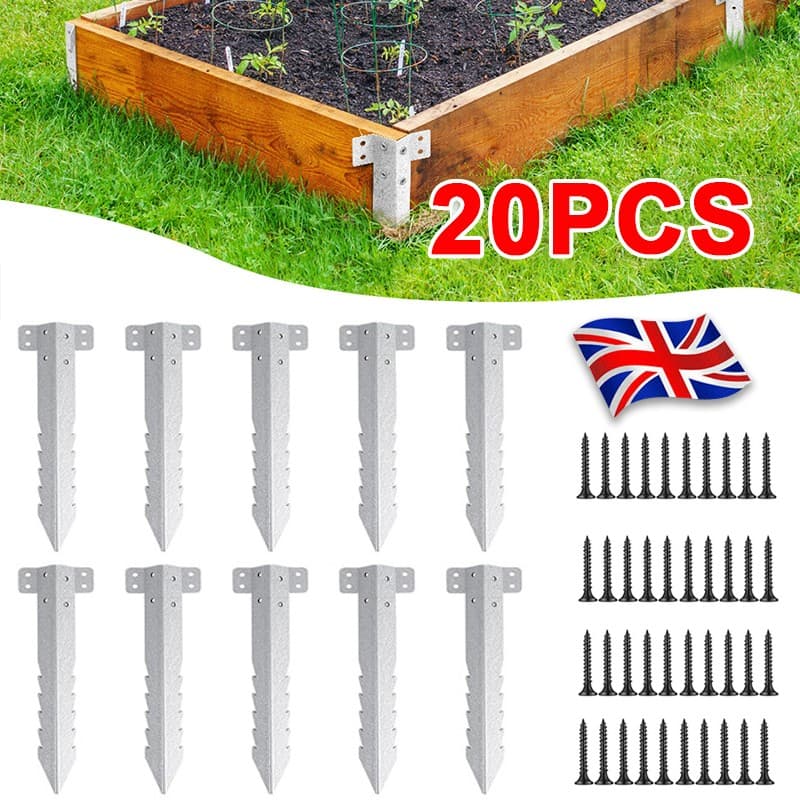 20x Railway Sleeper Brackets Galvanised Steel for Driveway Path Edging Easy Fix