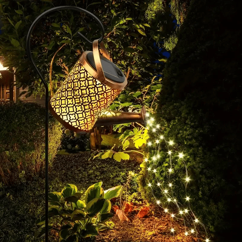 1PC Solar Watering Can Lights Waterproof Garden Hanging Fairy Lamp Outdoor Retro