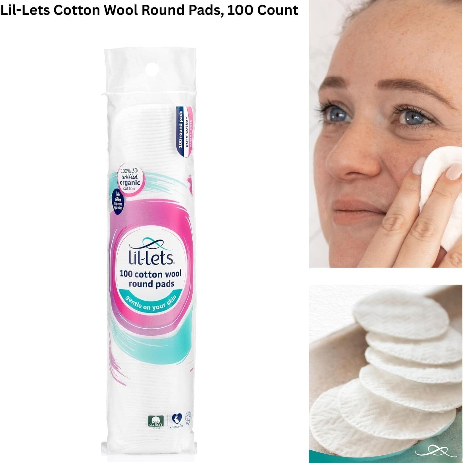 Lil-Lets Cotton Wool Round Pads| 100 Count