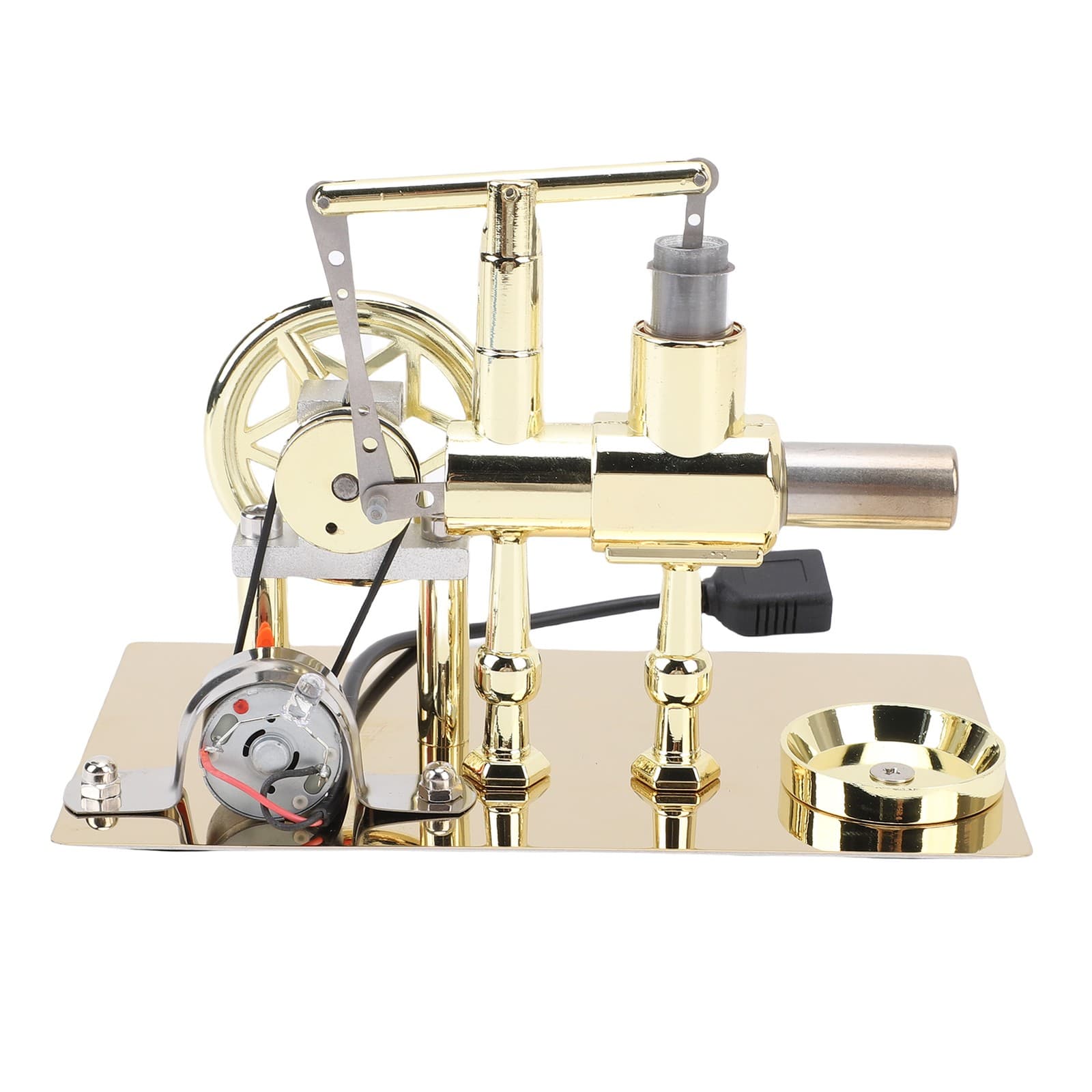 Stirling Engine Model With LED Light Hot Air Power Generator Motor Model Tea NEW