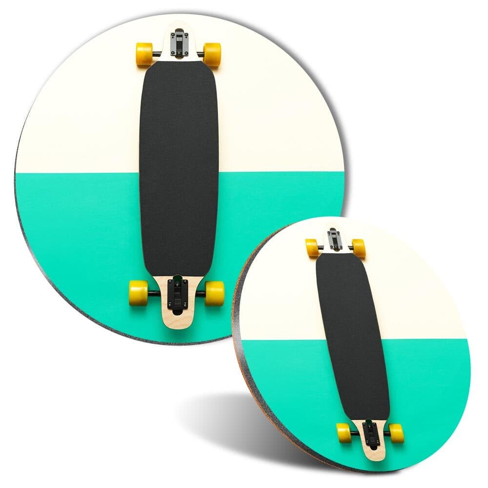 Mouse Mat and Coaster Set Longboard Skateboarding Skate #63185