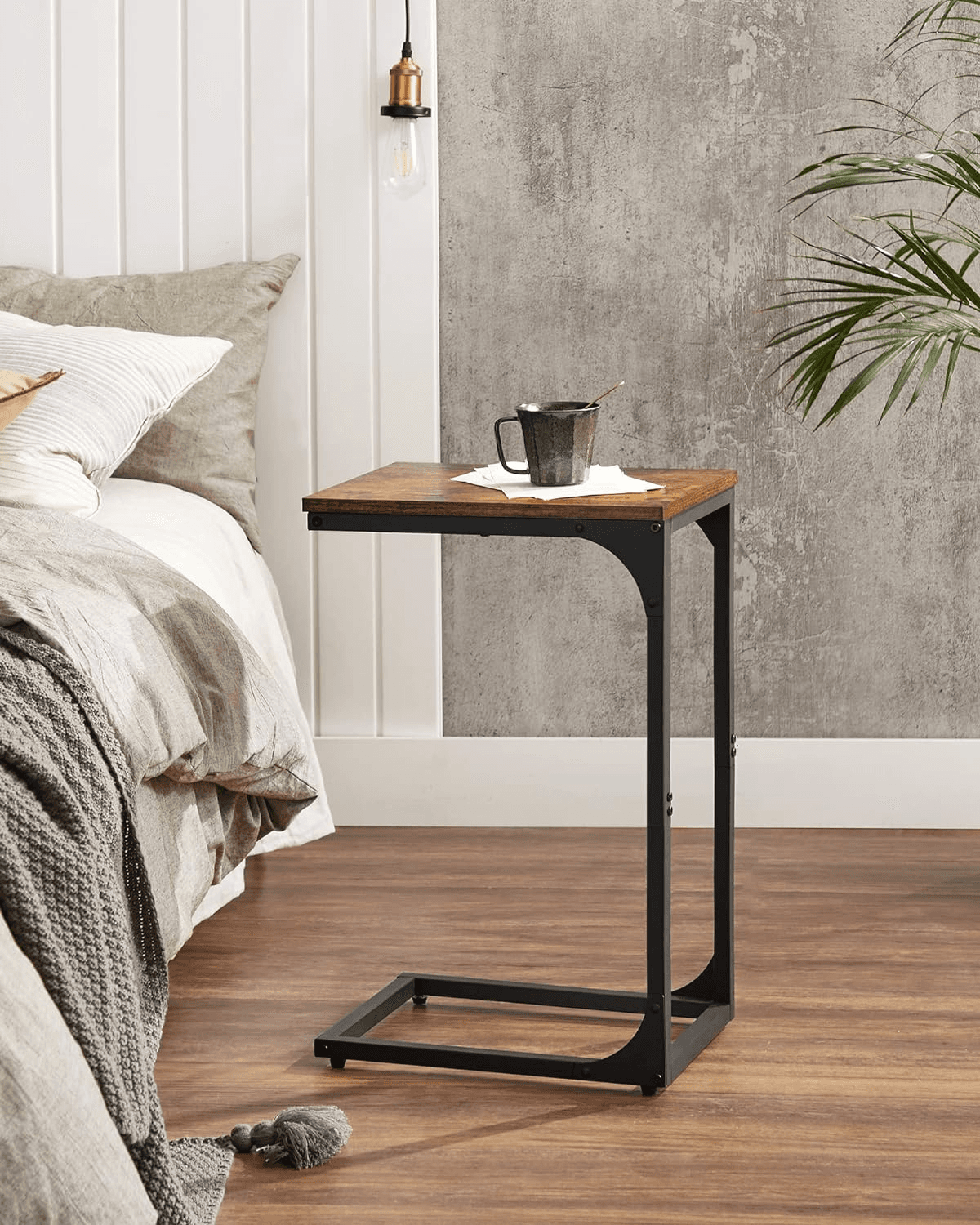 VASAGLE C-Shaped Side Table| Bedside Table| Sofa Side Table| Coffee Table| with view 2
