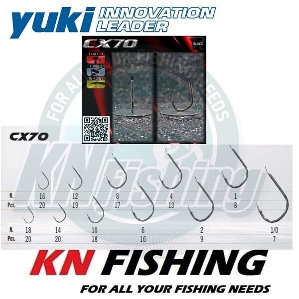 YUKI CX70 Carbon Hook Japan High Power Sizes 18 - 1/0