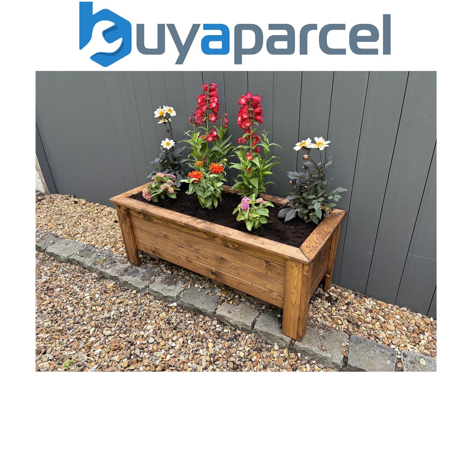 Charles Taylor Prestbury Wooden Raised Rectangular Extra Large Trough Planter