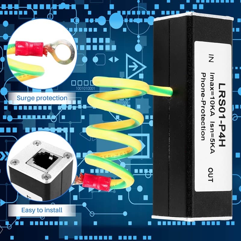 Telephone Fax  Protector Thunder Arrestor RJ11 Kl01-P4H Black RJ11 ADSL O8T7 view 2