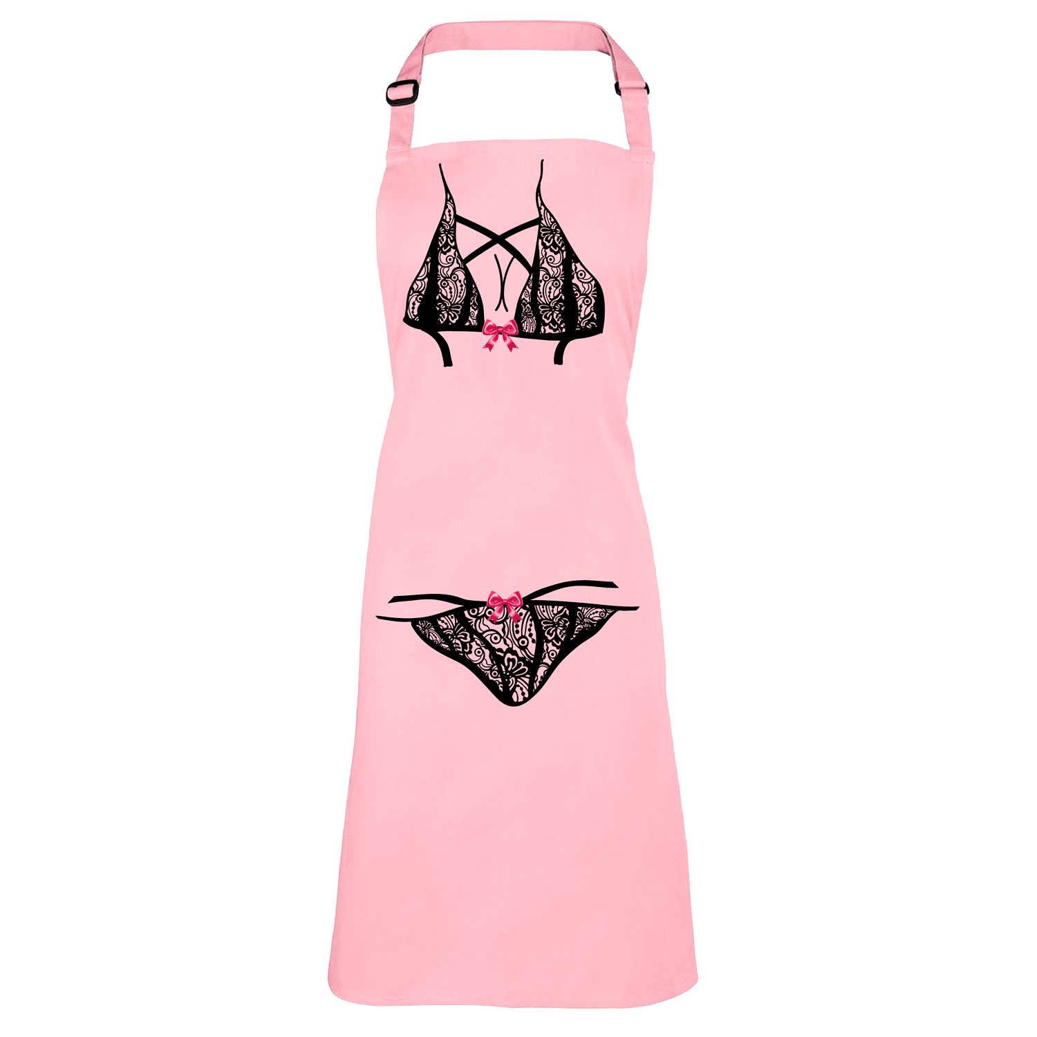Funny Black Lace Lingerie Print Apron Novelty Hen Party Gift for Her