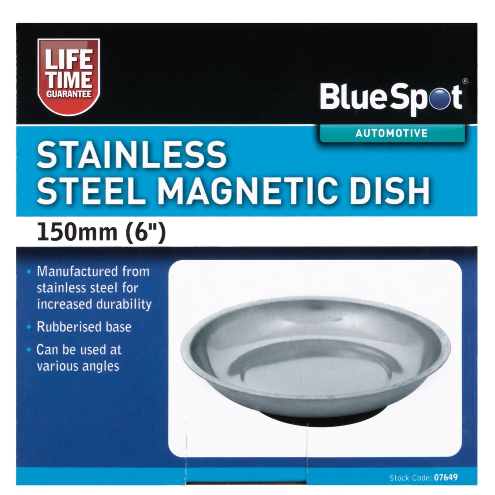 BlueSpot 6\" Magnetic Stainless Steel Round Dish Tray Holder Storage 150mm view 2