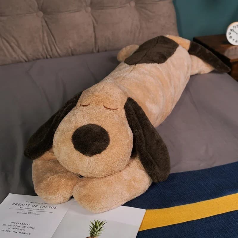 Large Dog Plush Pillow Soft Stuffed Animal Long Hugging Cushion