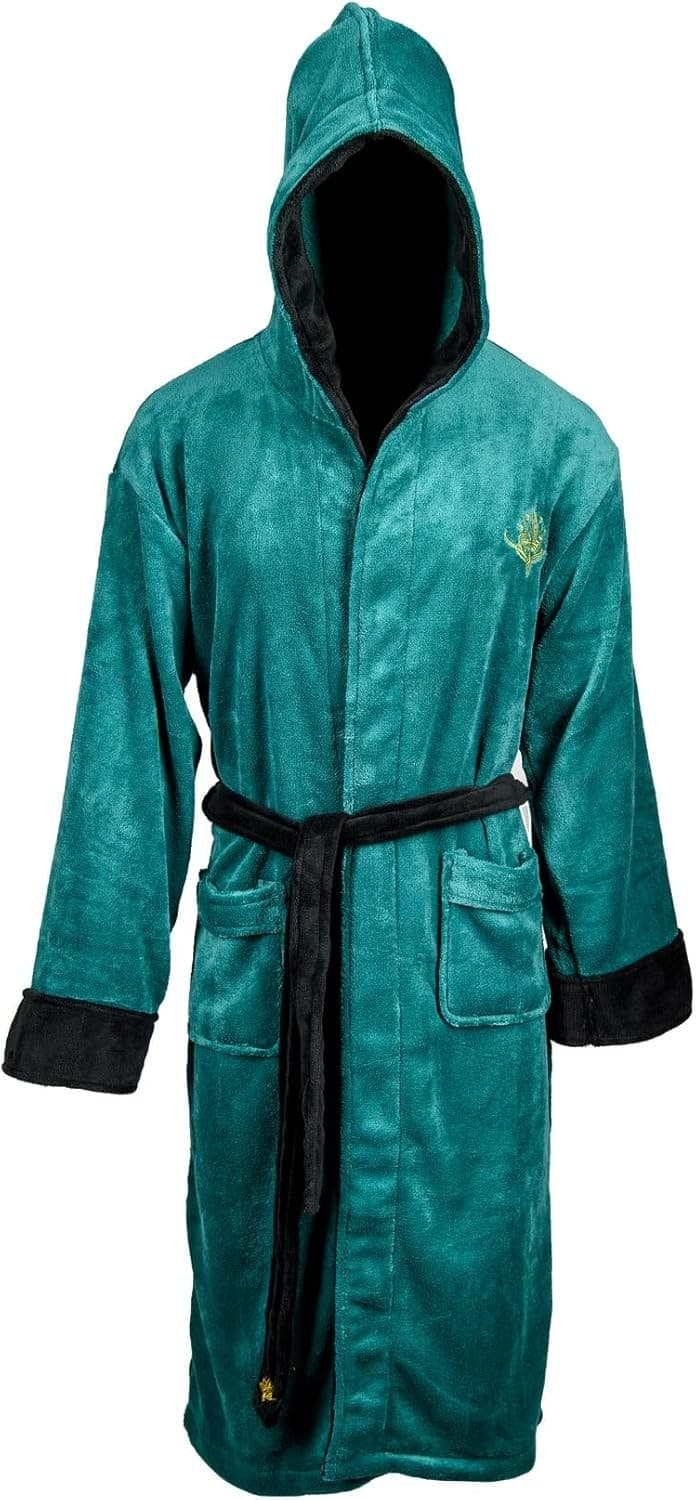 Groovy Lord Of The Rings Fleece Bathrobe Elven Green and Gold Clothing NEW view 2