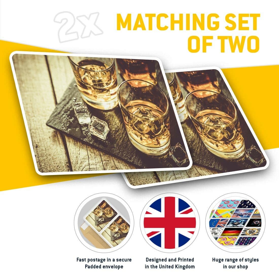 2 x Rectangle Stickers 7.5 cm - whiskey Glasses Drink Whisky Alcohol Cool Gift # view 2