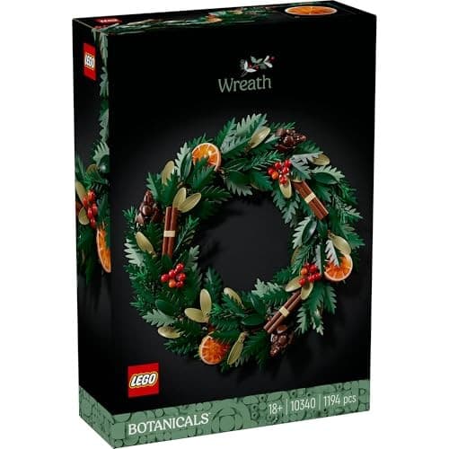 LEGO BOTANICALS CHRISTMAS WREATH Block Building Toy 10340 view 2