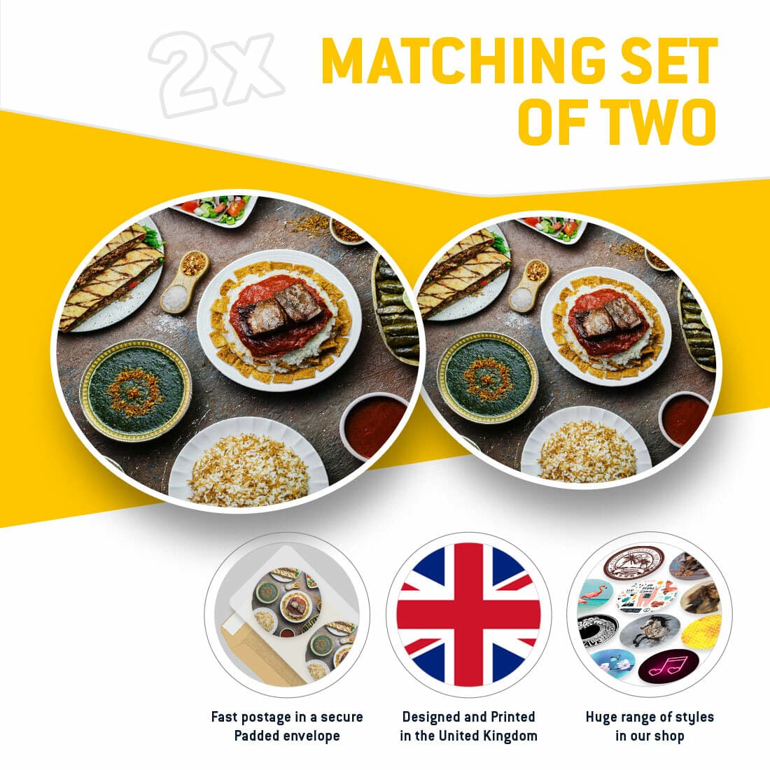 2 x Vinyl Stickers 20cm - Arabic Cuisine Middle East Food Cool Gift #21144 view 2