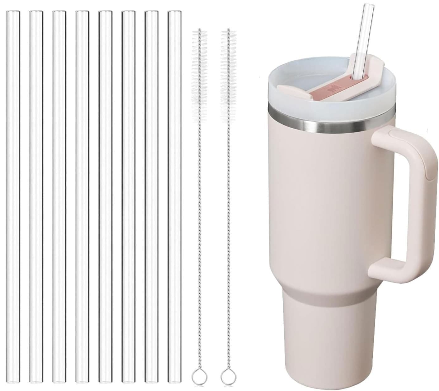 Replacement Straws for Stanley Quencher 40oz 8PCS Reusable Clear Cup Straws with