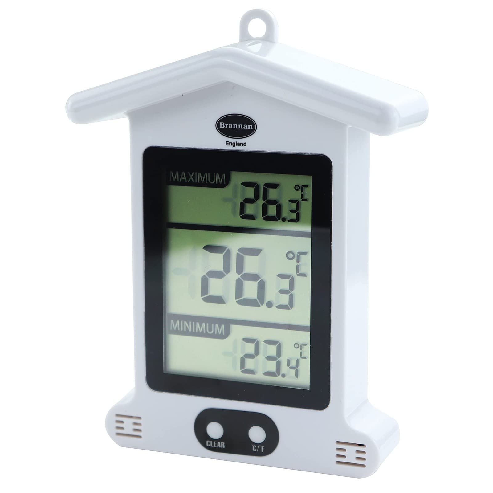 Brannan Digital White Greenhouse Thermometer – Stylish Weatherproof Max