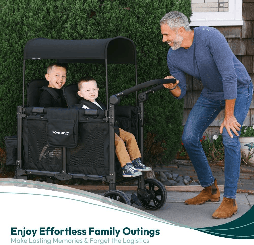 W2 Elite Pro Stroller (2-Seater) - Folding Stroller with Seats with 5-Point Harn view 2