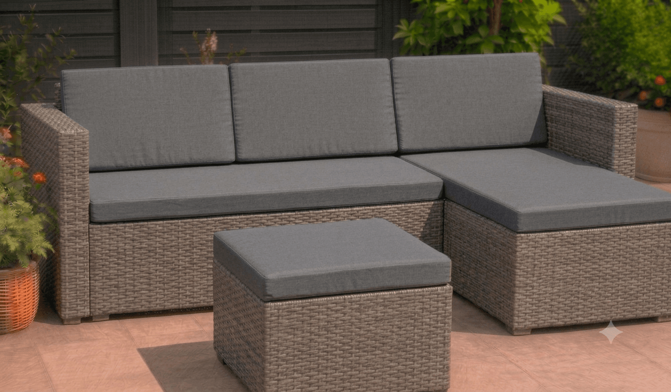 Cushions replacement Rattan L Shape Sofa Garden Furniture Seat and Back 4 seater