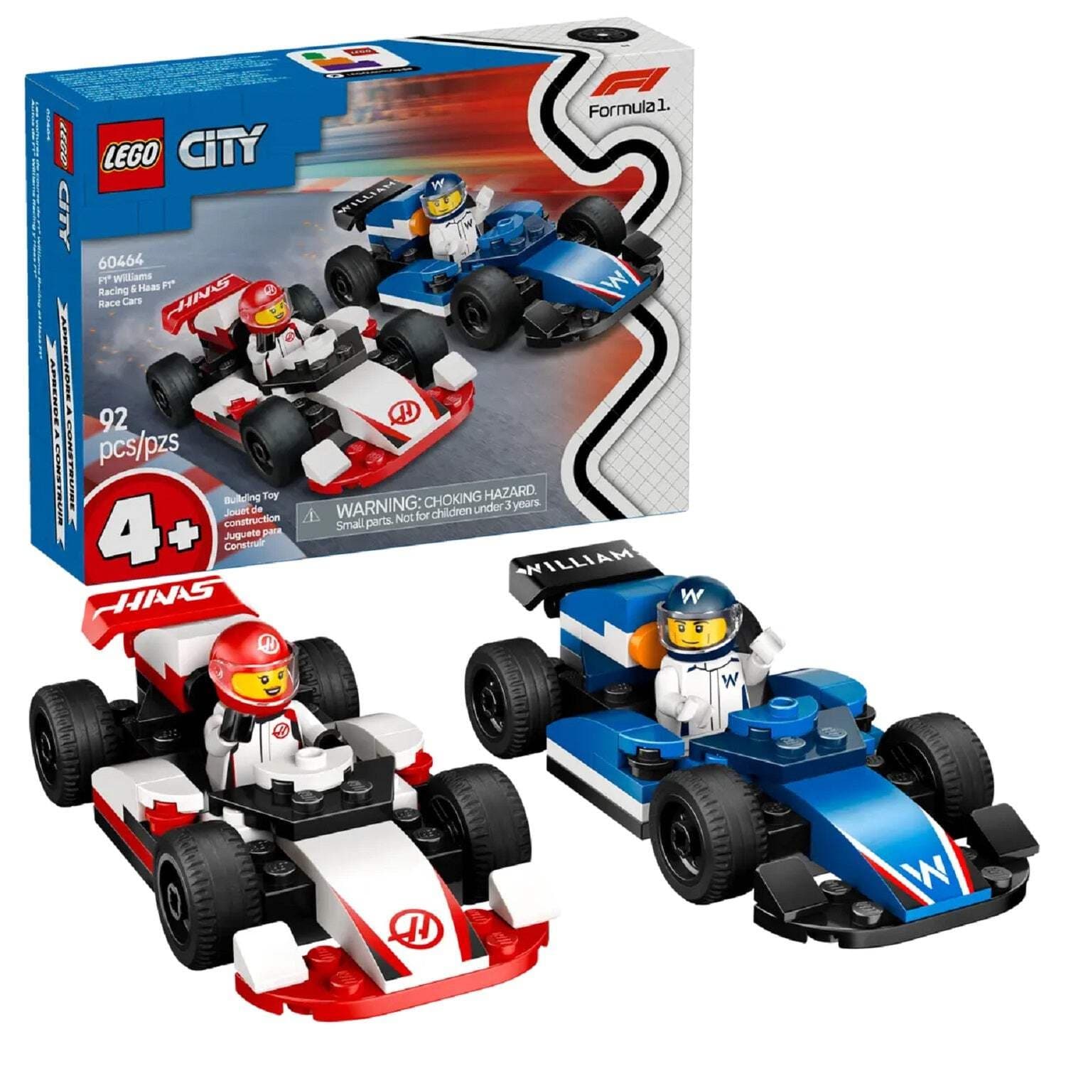 Lego City F1® Williams Racing and Haas F1® Race Cars