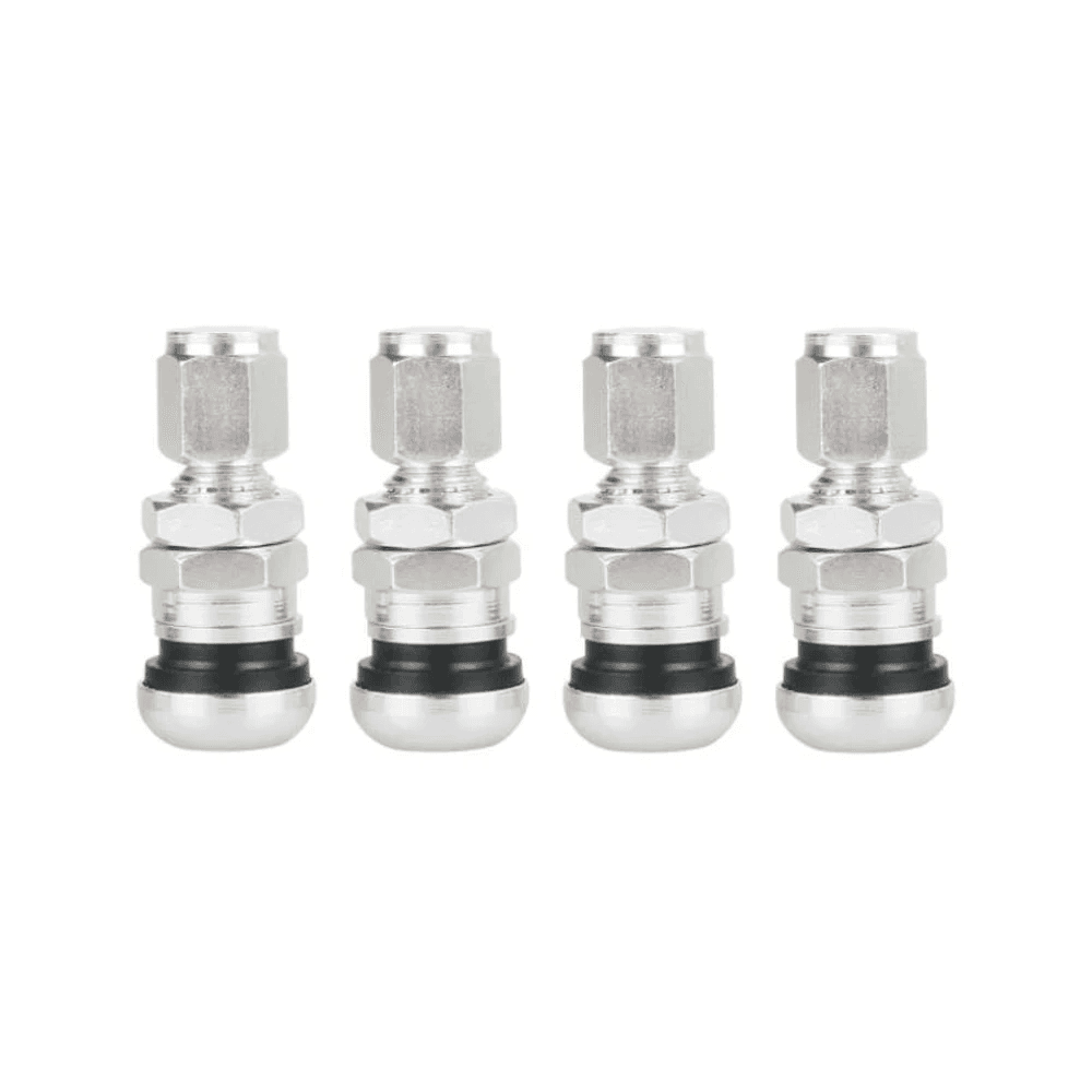4pcs Metal Tire Valve Stems Short Bolt Kit with Dust Caps UK