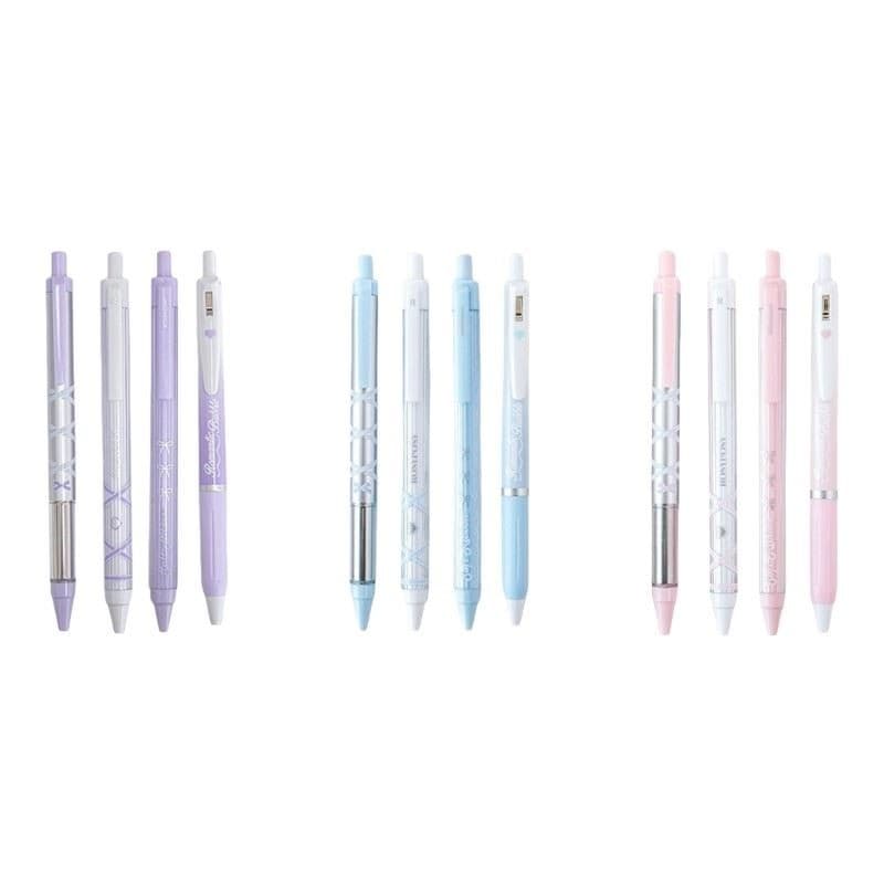 4Pieces Ribbon Gel Pen 0.5MM Tip Retractable Gel Pen Quick Drying for Writing