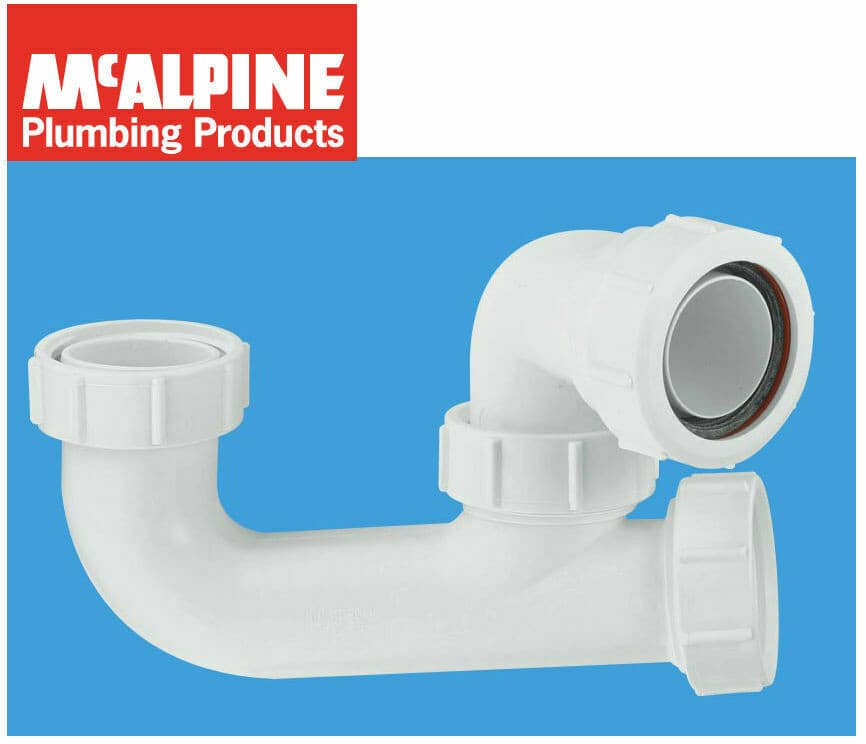 McAlpine Seal Bath Waste Trap 38mm 1 1/2\" with 50mm Seal and Cleaning Eye