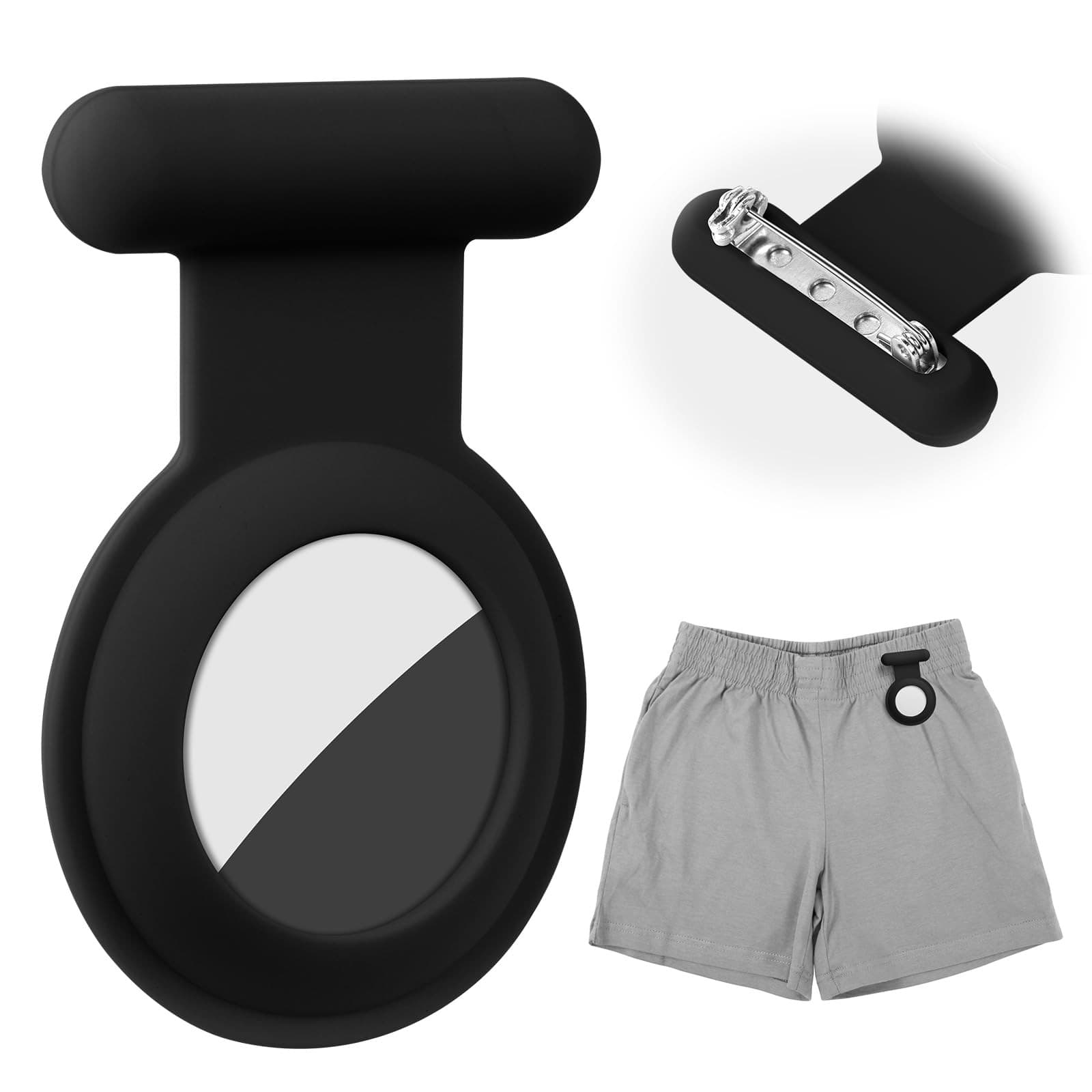 AXFEE AirTag Case| Hidden Holder with Pin| Silicone GPS Aldult| Black