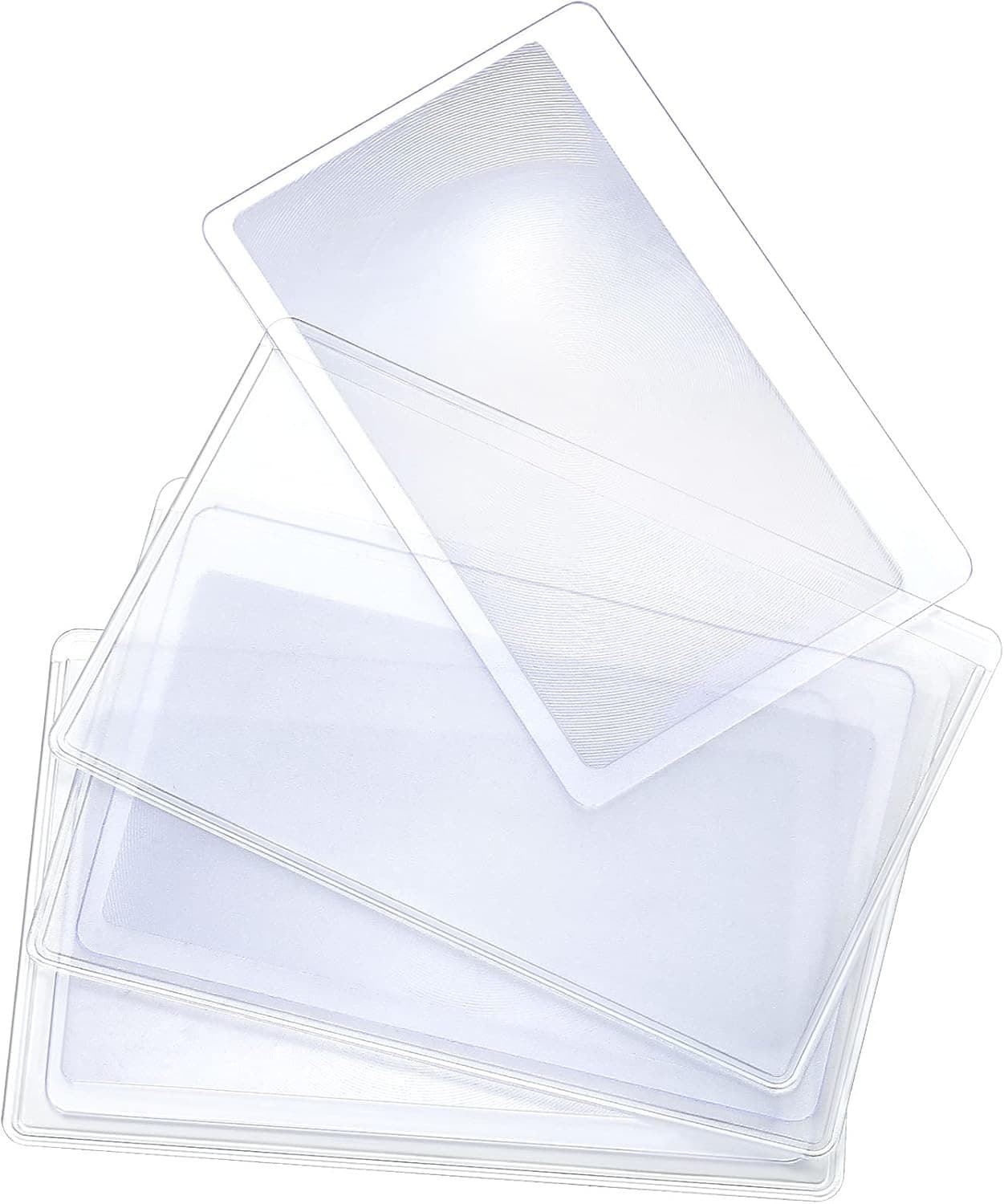 3 Pieces Credit Card Size Magnifier Fresnel Magnifying Lens Reading Plastic Poc