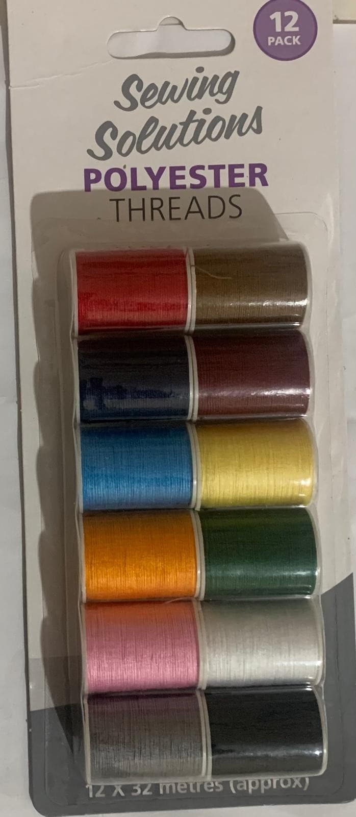 Polyester Threads sewing 12 X Polyester Thread Assorted colour Spools Tailoring view 2