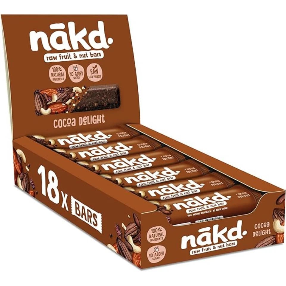 Nakd Fruit and Nut Bar Variety Pack Vegan Healthy Snack Gluten Free