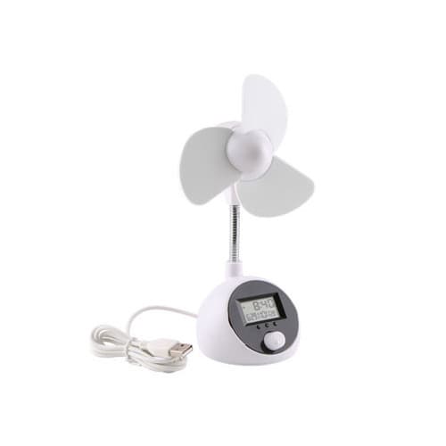USB Fan Adjustable Portable Mini Fan Cooler Cooling Cooler Fan Clock Temperature