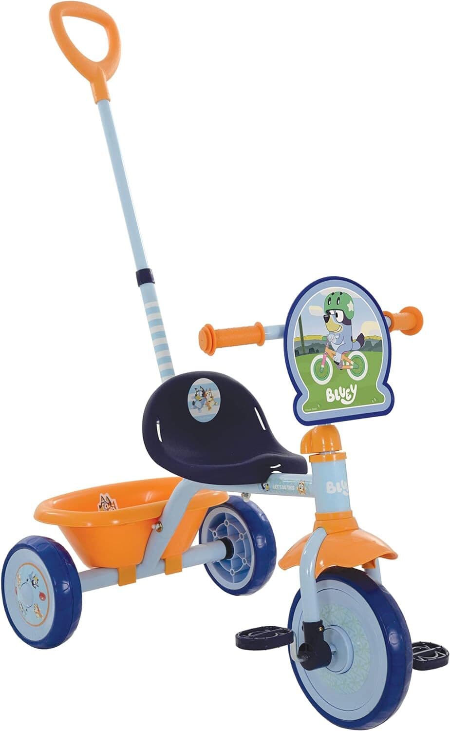 Bluey My First Trike Kids Push Along Ride Tricycle Bike Removable Parent Handle