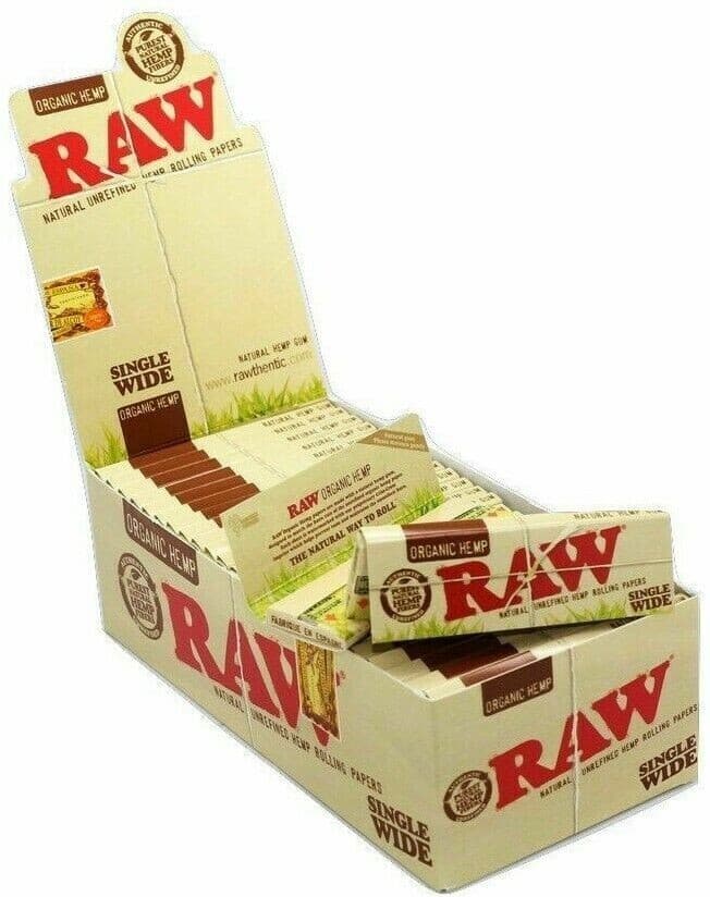RAW Organic Hemp Single Wide Regular Natural Rolling Papers - Standard Size