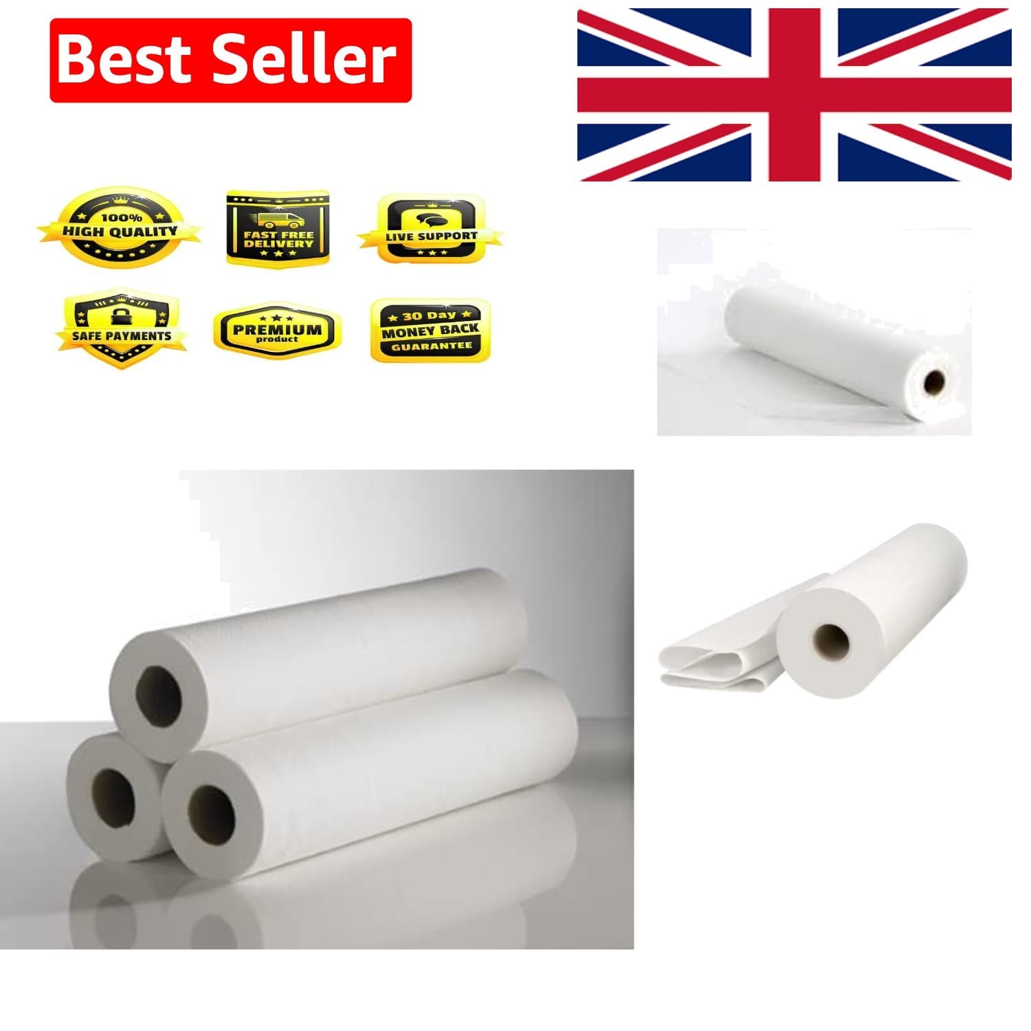 Couch Hygiene Rolls White 20\" 40MTR Pack of 4