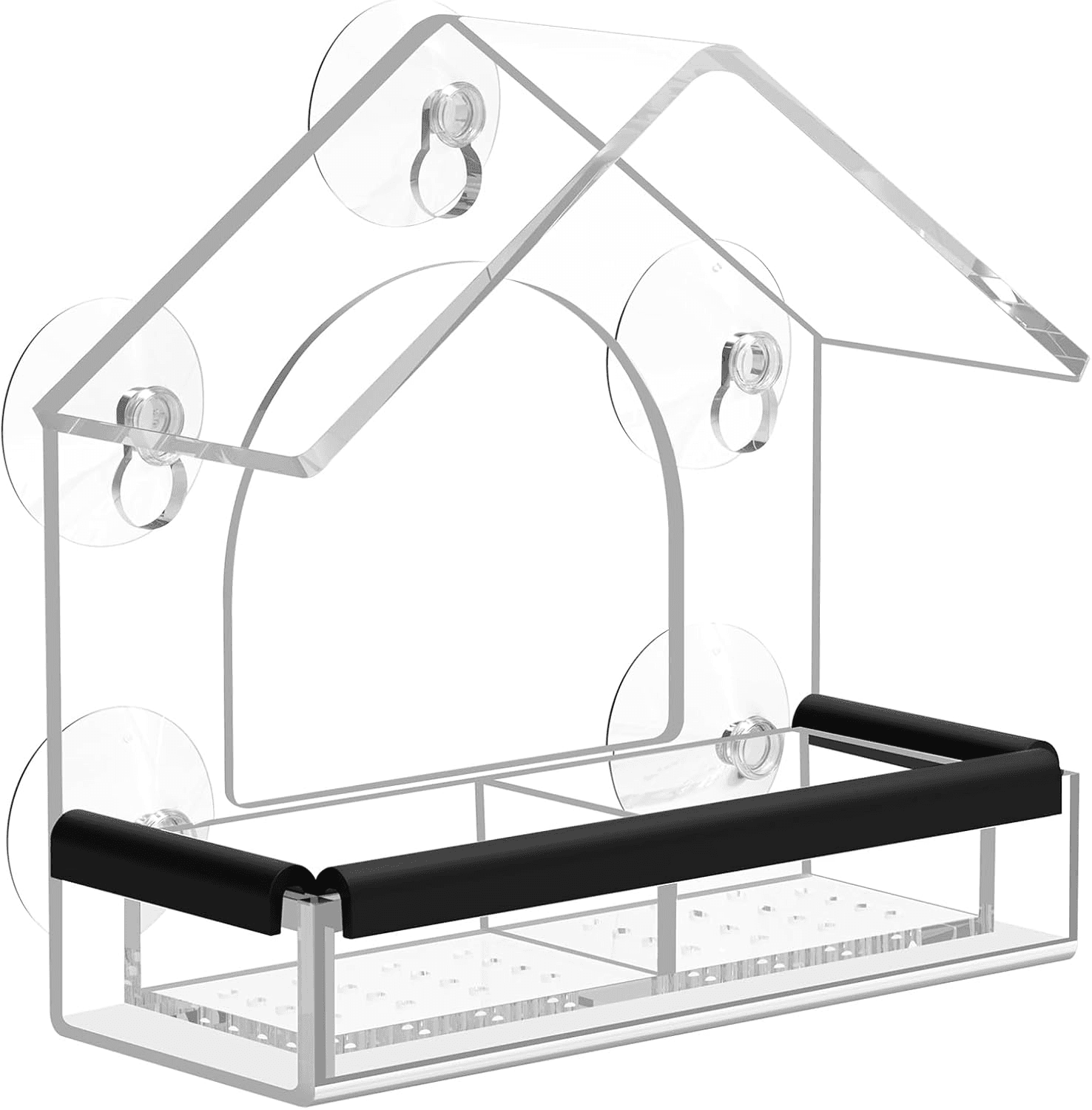 Clear Window Bird Feeder with 5 Strong Suction Cups| Sturdy and Durable Acrylic
