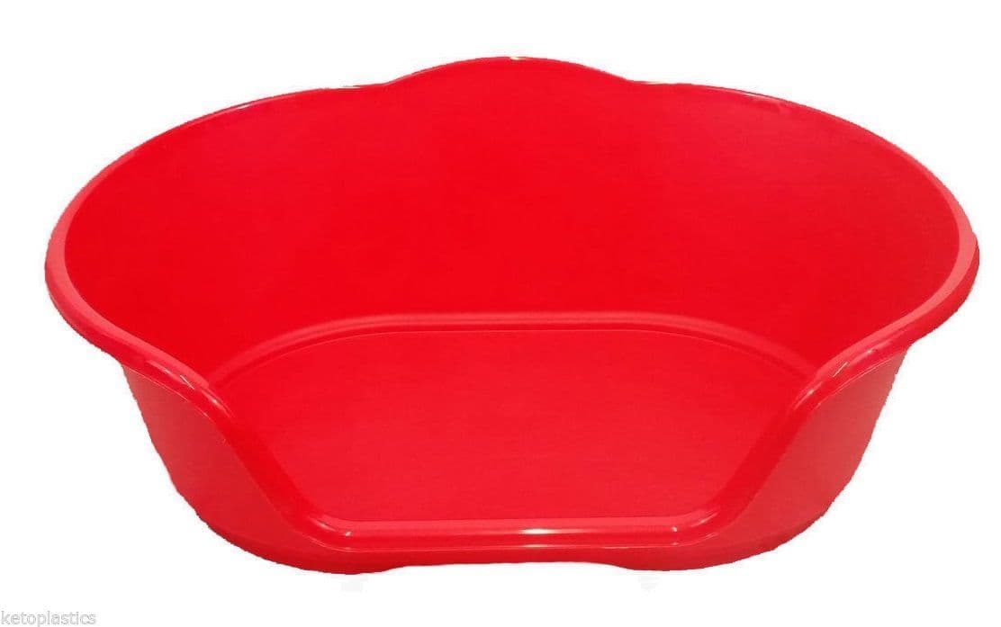 MEDIUM RED BED DOG CAT BEDS PLASTIC BASKET DOGS CATS PETS ANIMAL