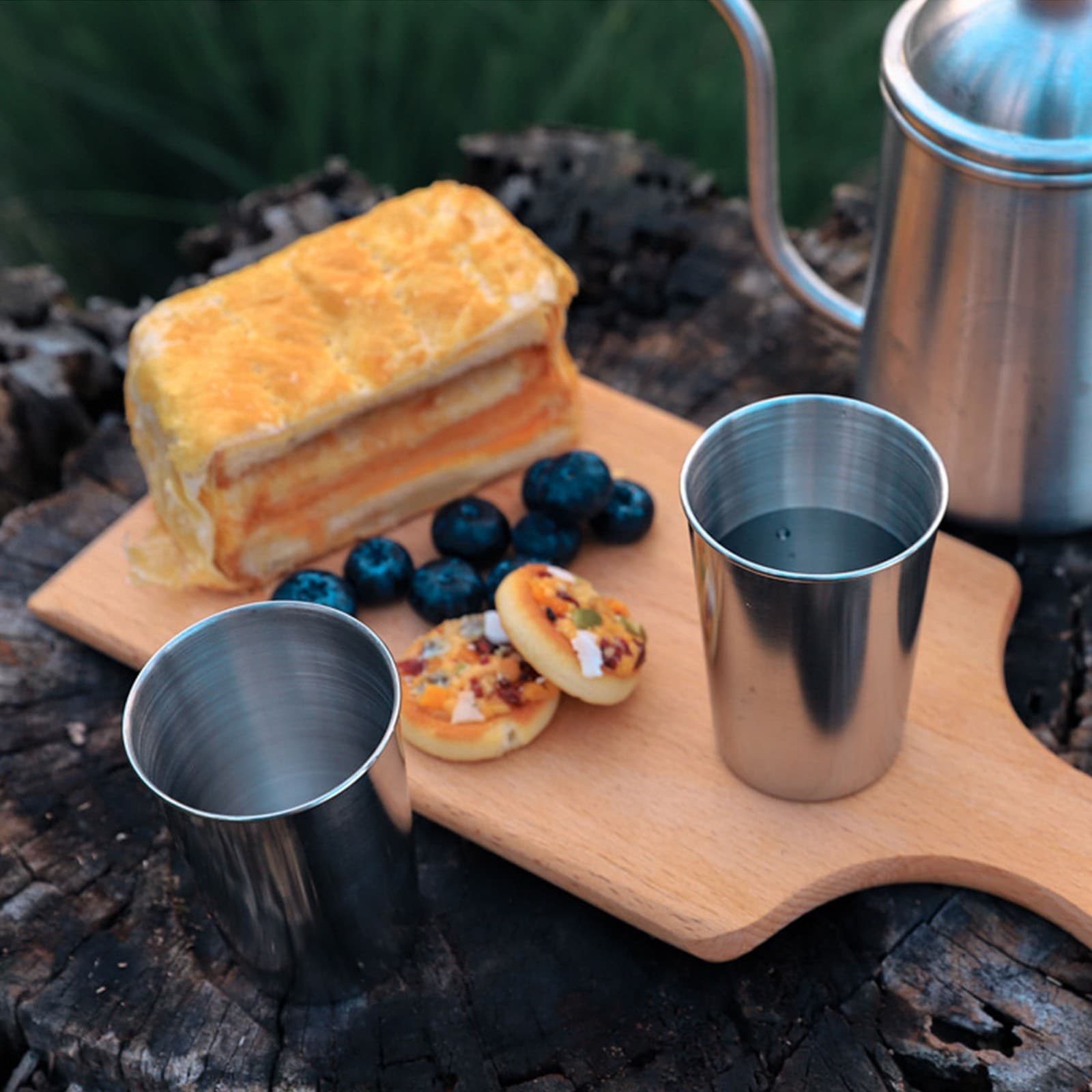 Outdoor Metal Cup Stackable Stainless Steel Drinking Glasses With