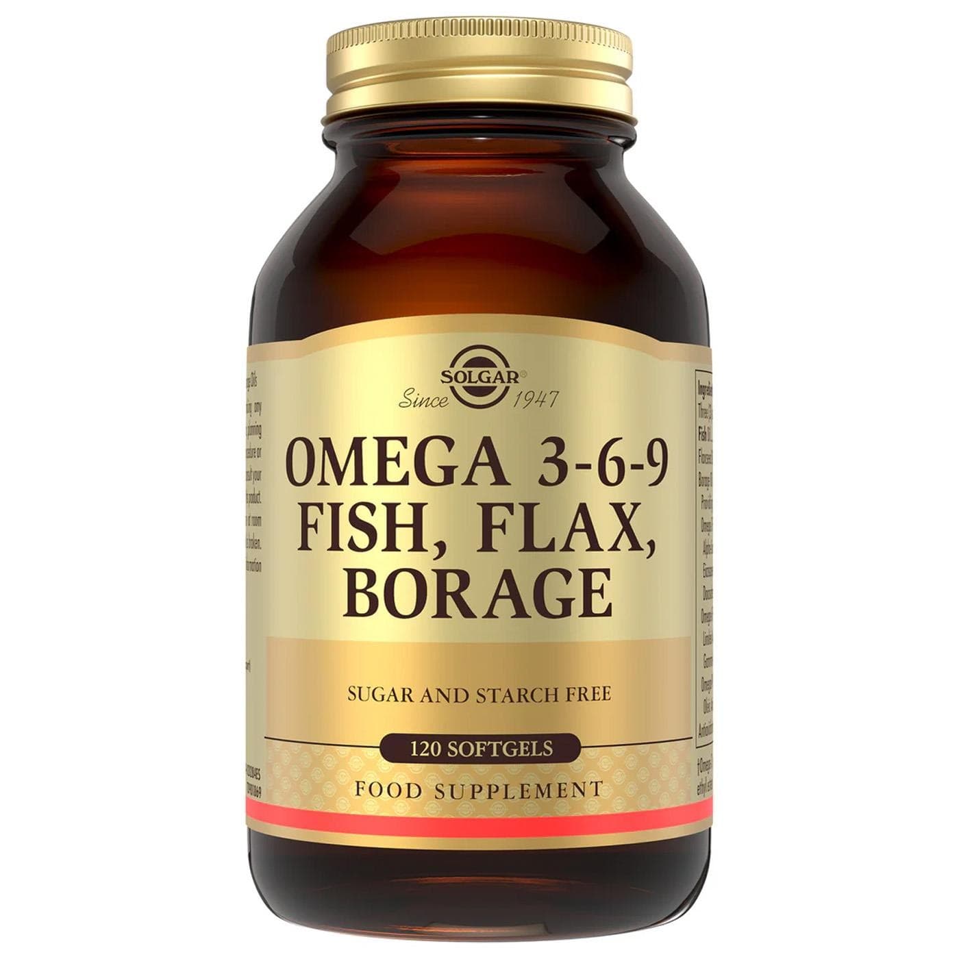Solgar Omega 3-6-9 Fish Flax Borage Vitamin Oil Softgel Capsule Pack 120 Tablets