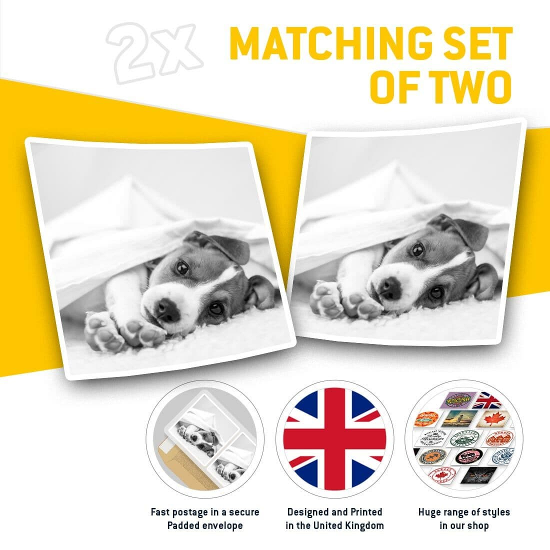 2 x Square Stickers 10 cm - Jack Russell Terrier Dog Puppy Animals  #40970 view 2