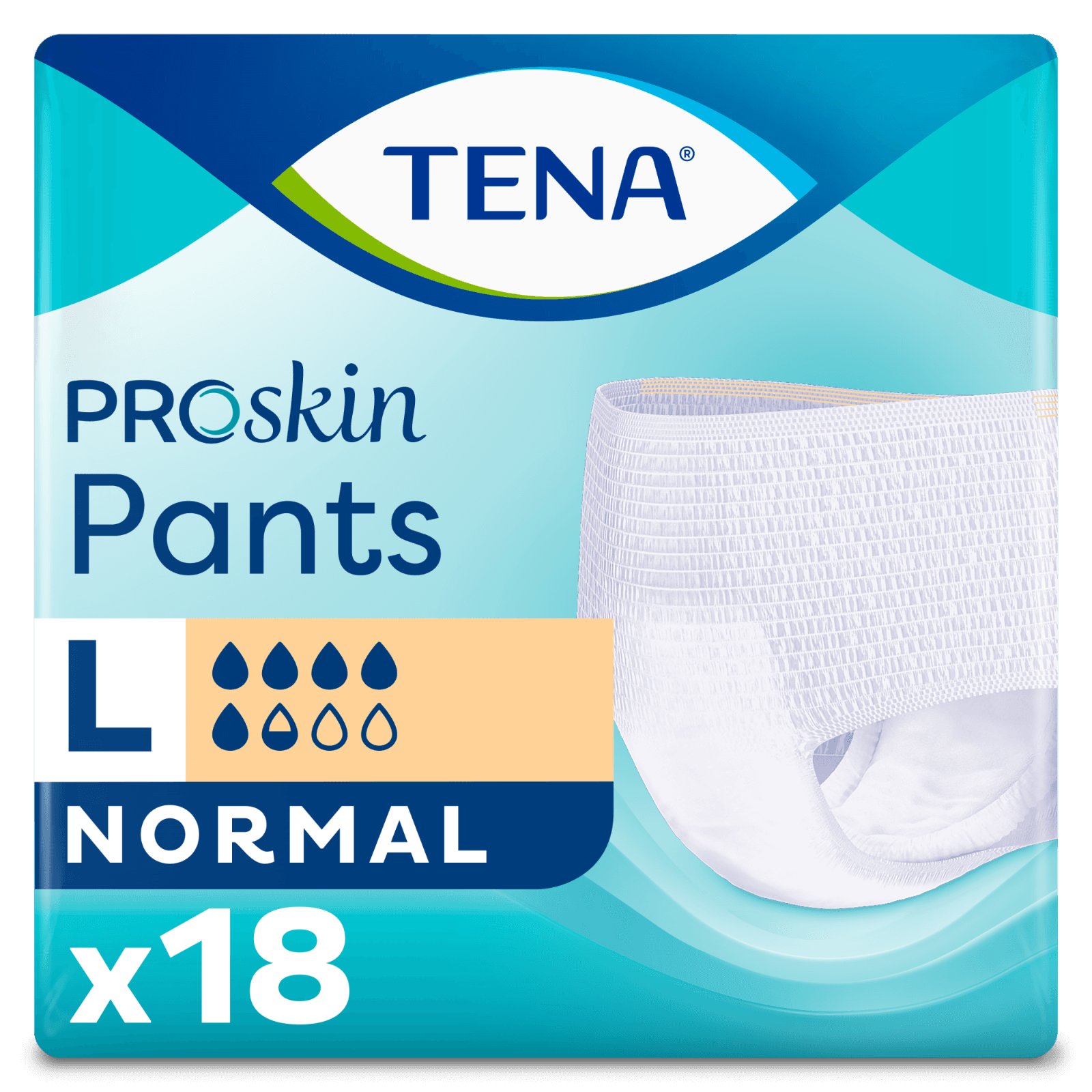 TENA ProSkin Pants Normal - Pull Up Incontinence Pants - Size Large 1 Pack of 18