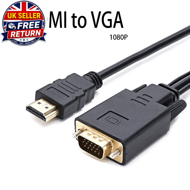 1080P USB C to VGA Cable Type C 3.1 VGA Converter Adapter Cable Gold-Plated 1.8M