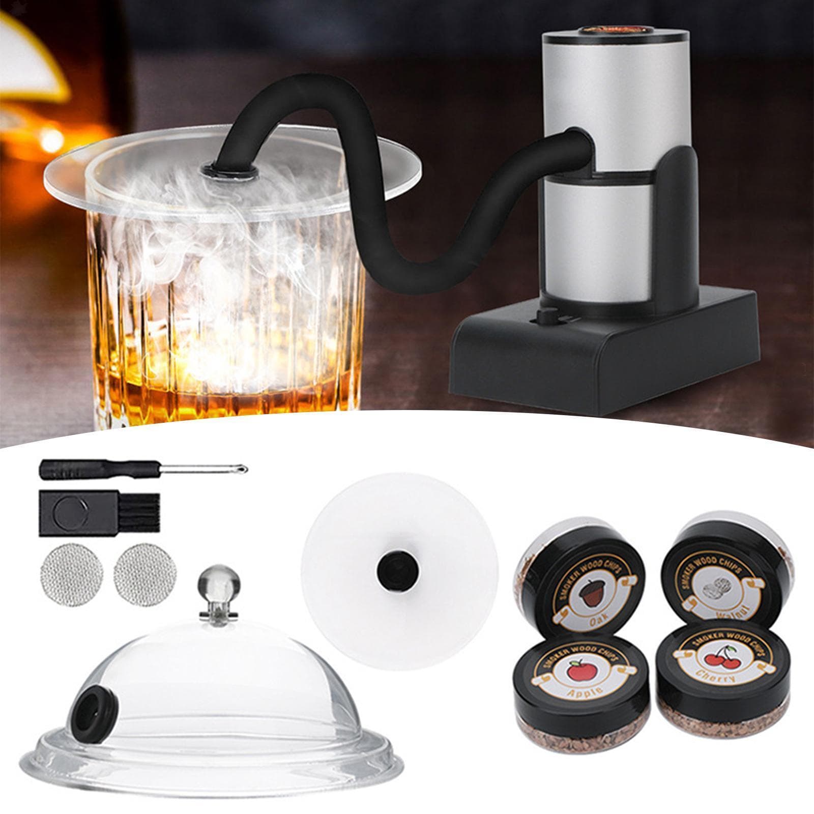 Food Cooking Smoke Infuser with Dome Cover Electric Handheld Drinks Foods