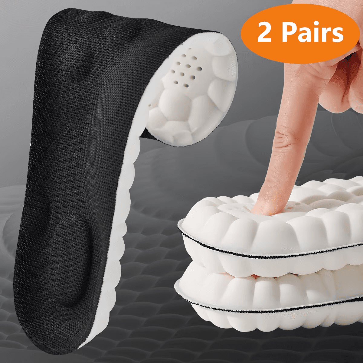 1/2/4Pairs Latex Sport Insoles Soft High Elasticity Shoe Pads Orthotic Breathabl