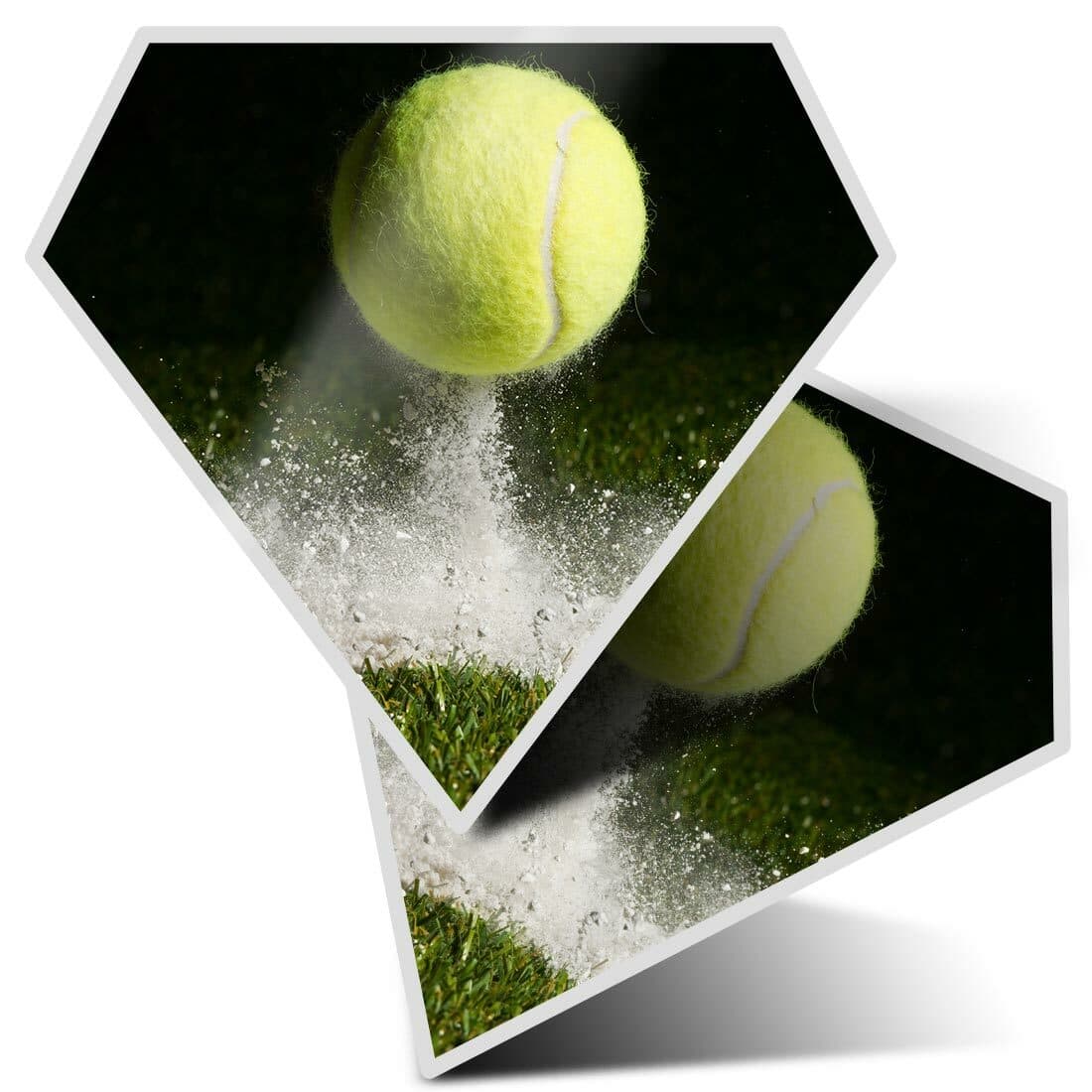 2 x Diamond Stickers 10 cm  - Tennis Ball Sports Game  #14656