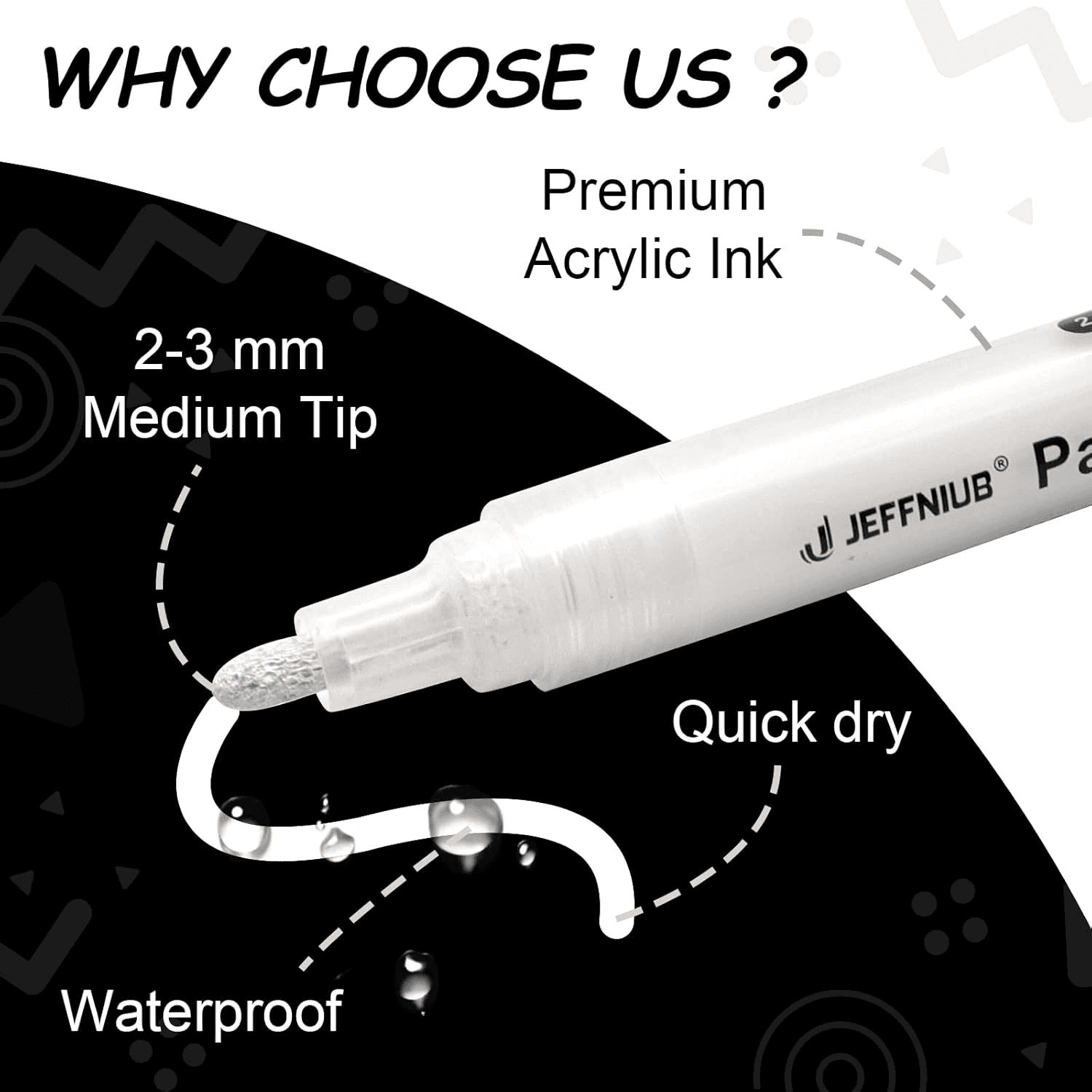 Paint Pens White Thick 2-3 Mm| Paint Markers 6Pcs Permanent Acrylic Paint Pens f view 2