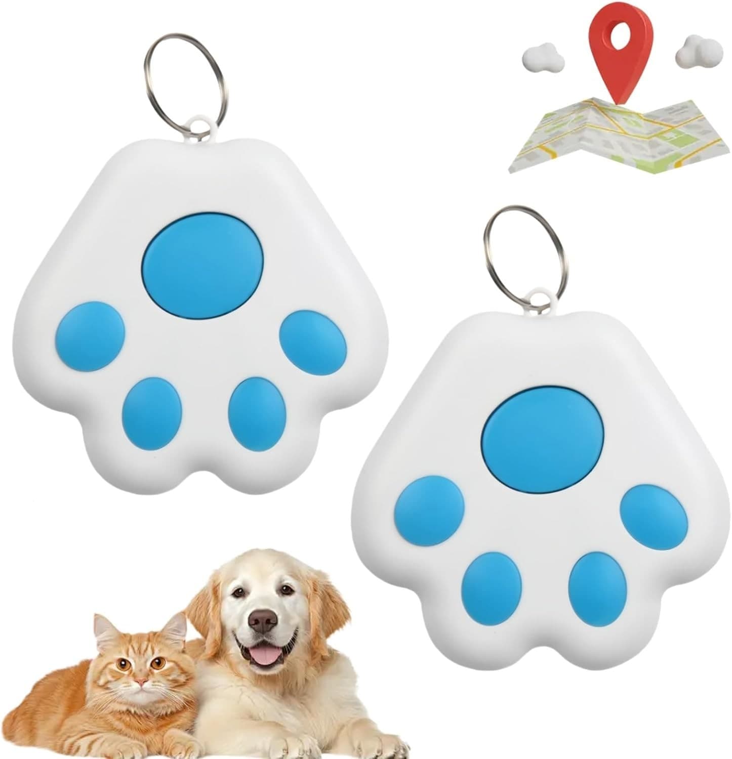 2PCS Mini GPS Trac/ker for Pets and Vehicles,Waterproof Dog Trac/ker and Car T/rack