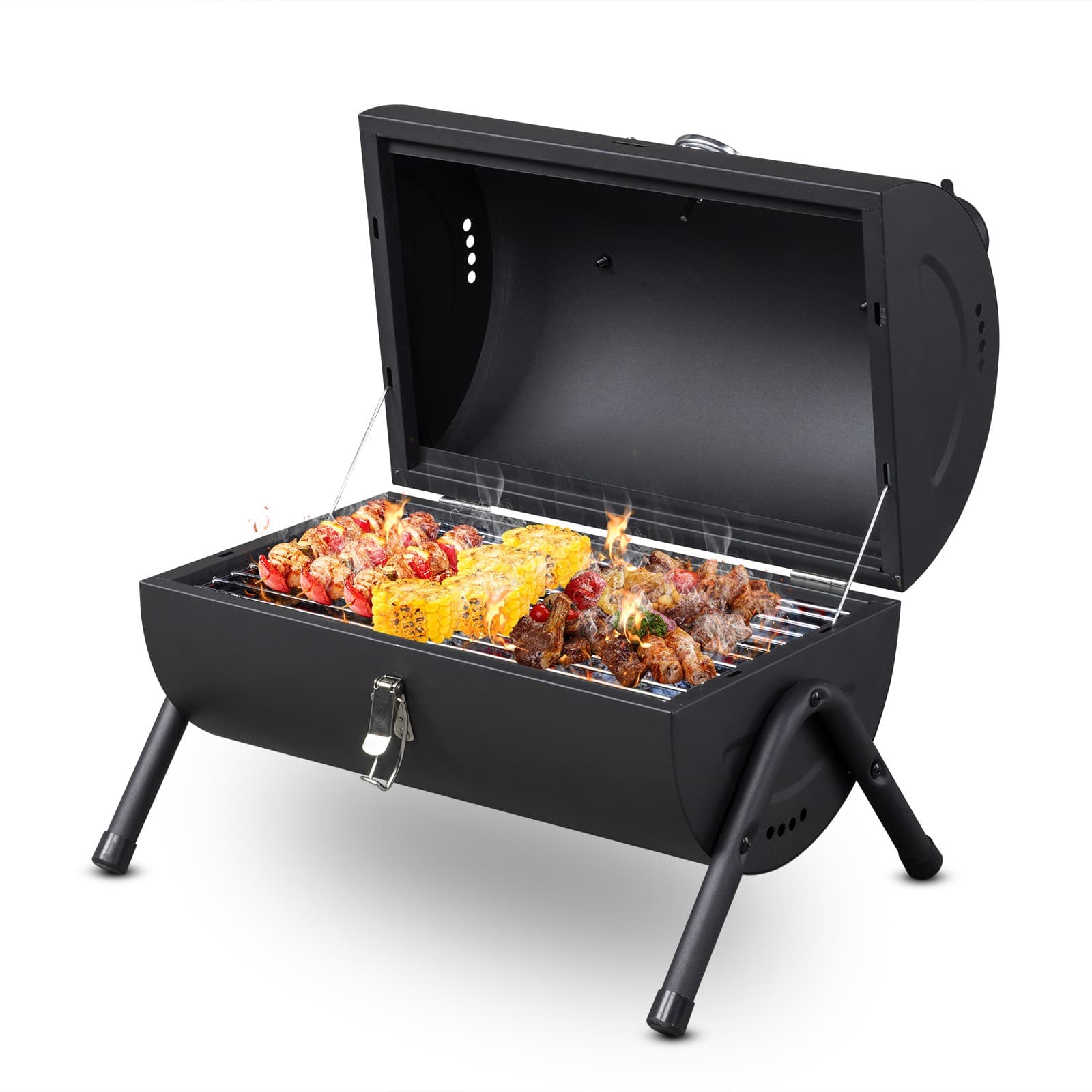 Bonnlo Smoker Barbecue Charcoal Portable BBQ Barbecue Camping Garden Outdoor