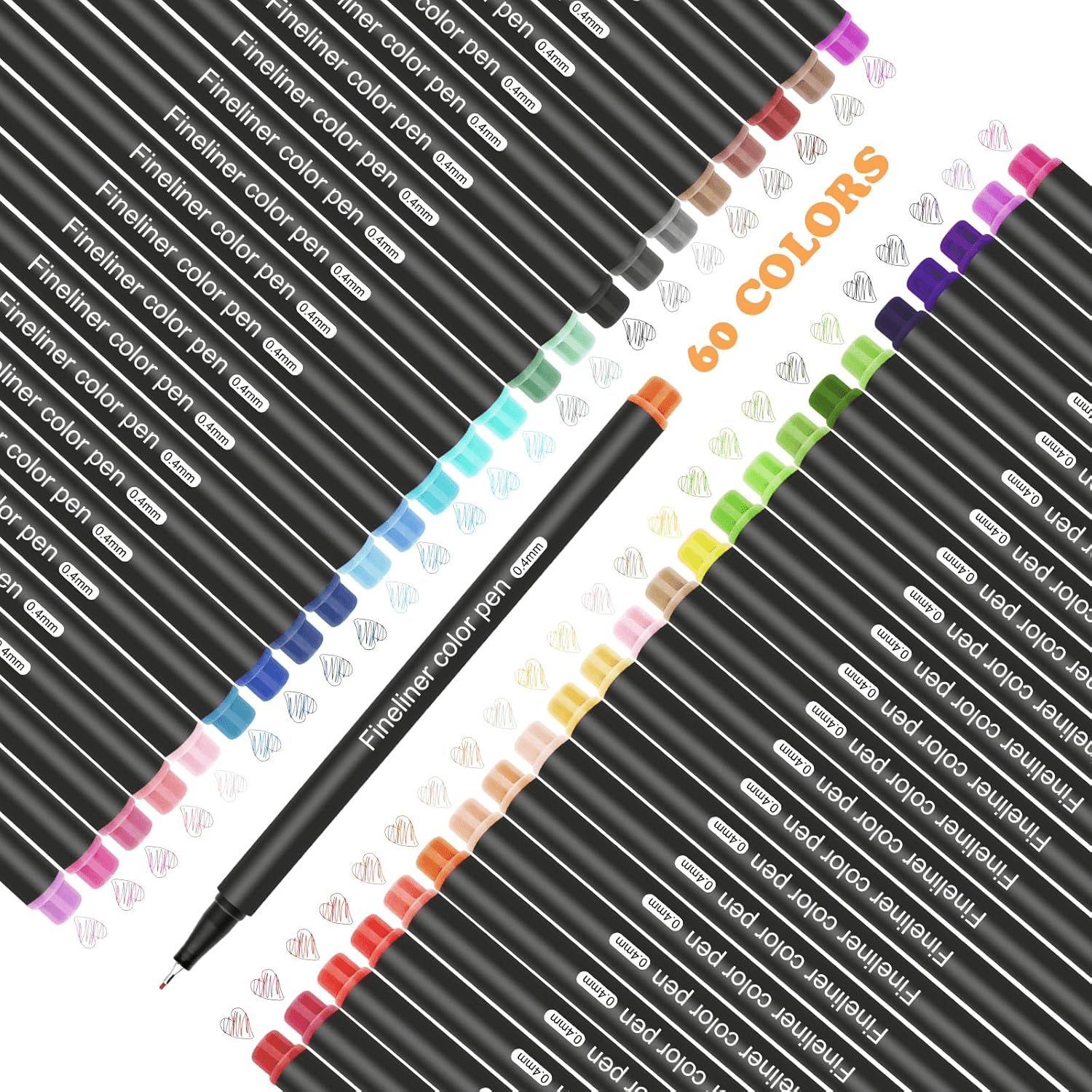 Fineliner Pens| 60 Colors Fine Liner Colourful Pens Set 0.4Mm Fine Tip Colored P view 2